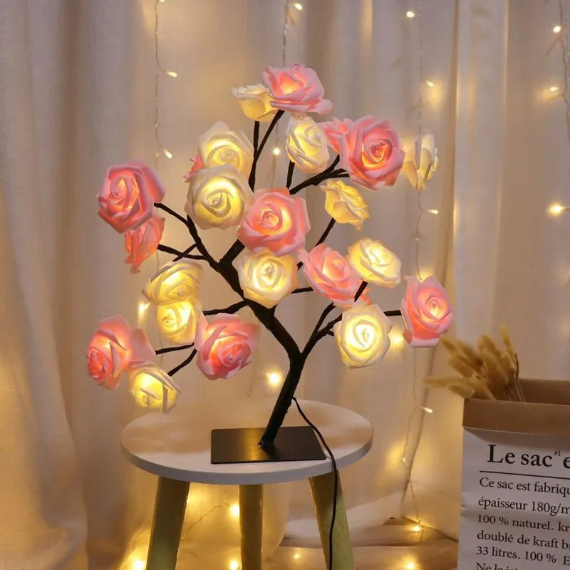 Rose Lamp - HomeFine Rose Pink White