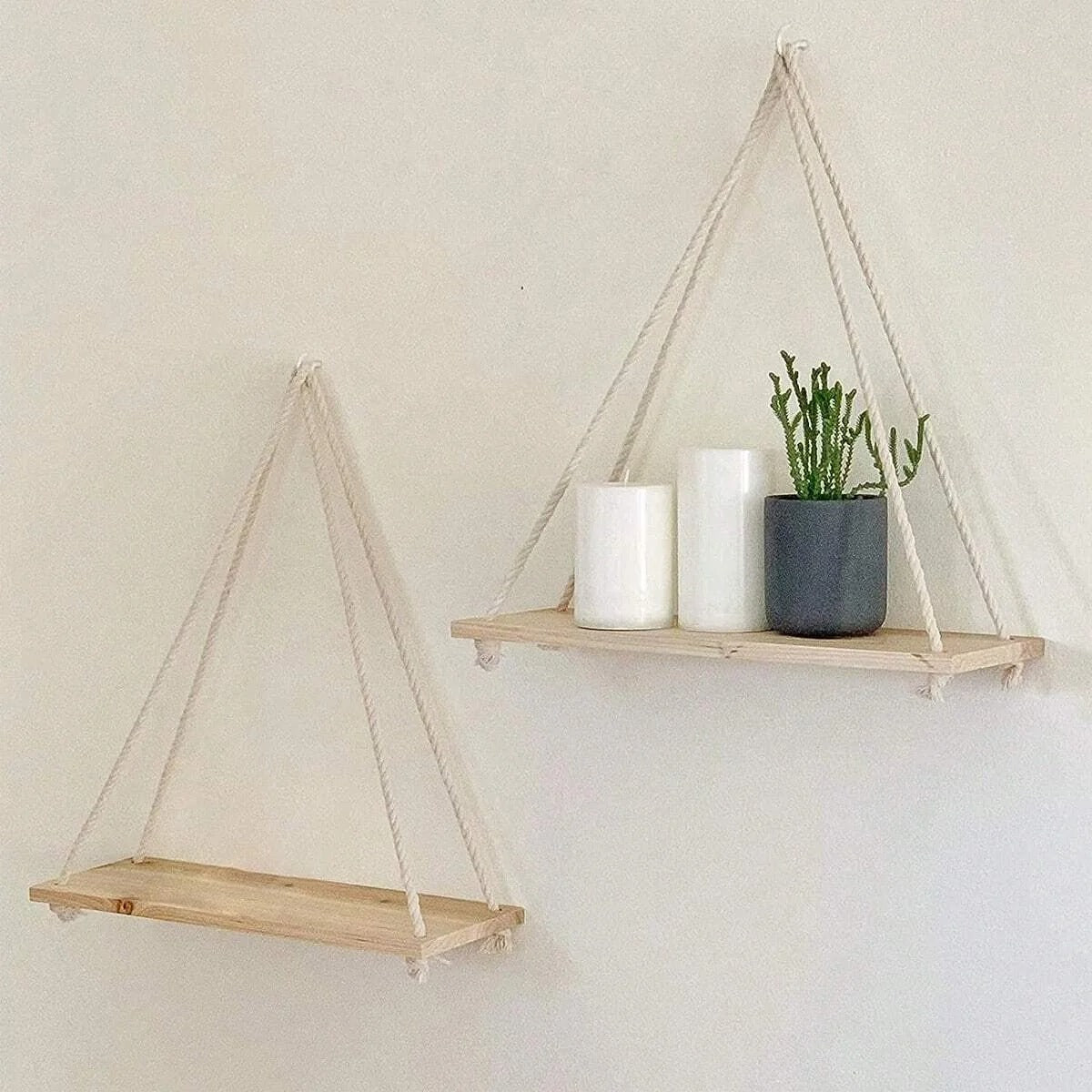 Minimalist Hemp Rope Hanging Shelf